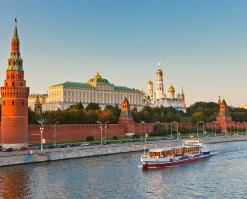 Teach English in Russia - Moscow kremlin at sunset