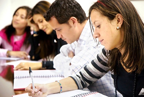 Students preparing for their IELTS examination